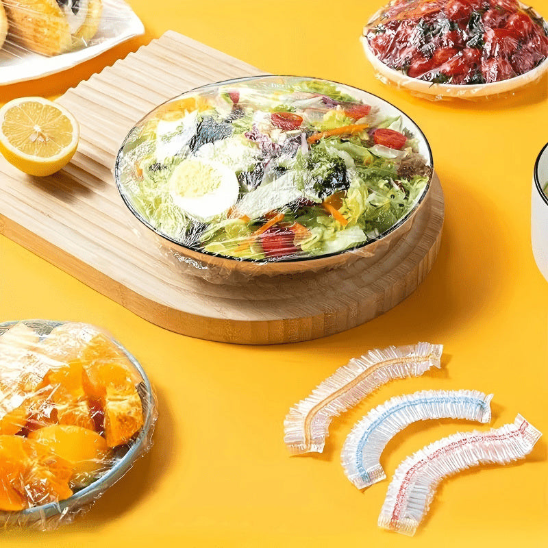 1300pcs Elastic Fresh-Keeping Film Covers, Food-Grade PE Film Bags, Disposable Bowl Sealing, Kitchen Fresh-Keeping Food Storage Lids, Kitchen Supplies, Kitchen Gadgets