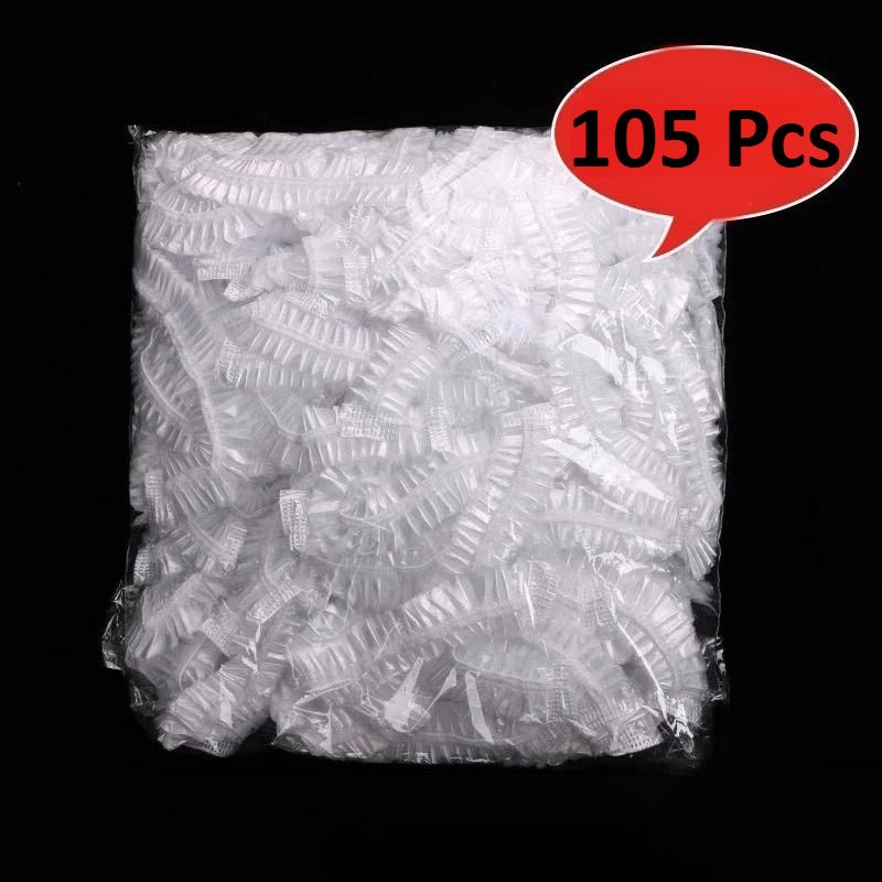 105pcs Reusable Thick Elastic Stretchable Plastic Wrap Covers for Bowls Plates Cups, Kitchen Transparent Tight Seal Lids for Round Square Dishes, Dustproof Fresh Keeping Covers for Fruits Vegetables Leftovers