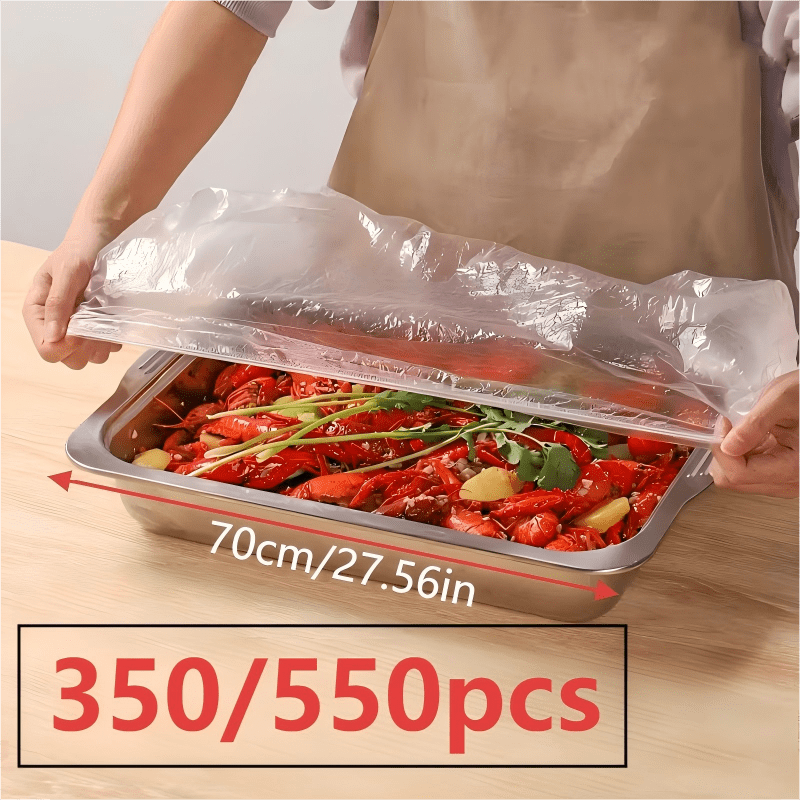 350/550pcs Large Food-Grade Baking Tray Lids | 70cm/27.56in, Multi-Purpose, Odorless, Dustproof, Reusable Plastic Covers for Home, Restaurant, Kitchen Storage Solutions