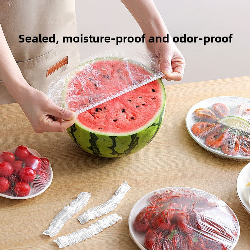 105pcs Reusable Thick Elastic Stretchable Plastic Wrap Covers for Bowls Plates Cups, Kitchen Transparent Tight Seal Lids for Round Square Dishes, Dustproof Fresh Keeping Covers for Fruits Vegetables Leftovers