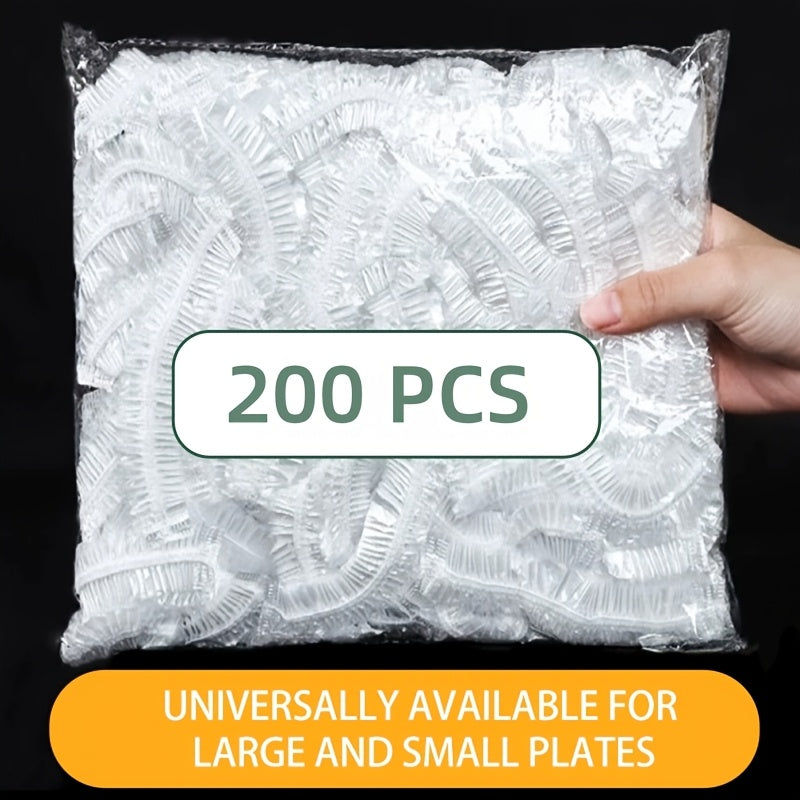 200/600Pcs Food Grade Plastic Wrap Covers for Freshness, 200PCS, Colorful Disposable Food Covers, Fruit and Vegetable Saran Wrap for Kitchen, Picnic, BBQ - Safe for Food Contact