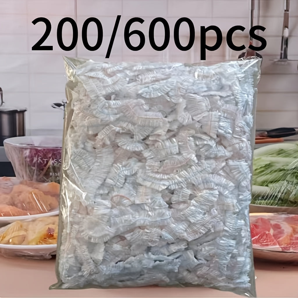 200/600Pcs Food Grade Plastic Wrap Covers for Freshness, 200PCS, Colorful Disposable Food Covers, Fruit and Vegetable Saran Wrap for Kitchen, Picnic, BBQ - Safe for Food Contact