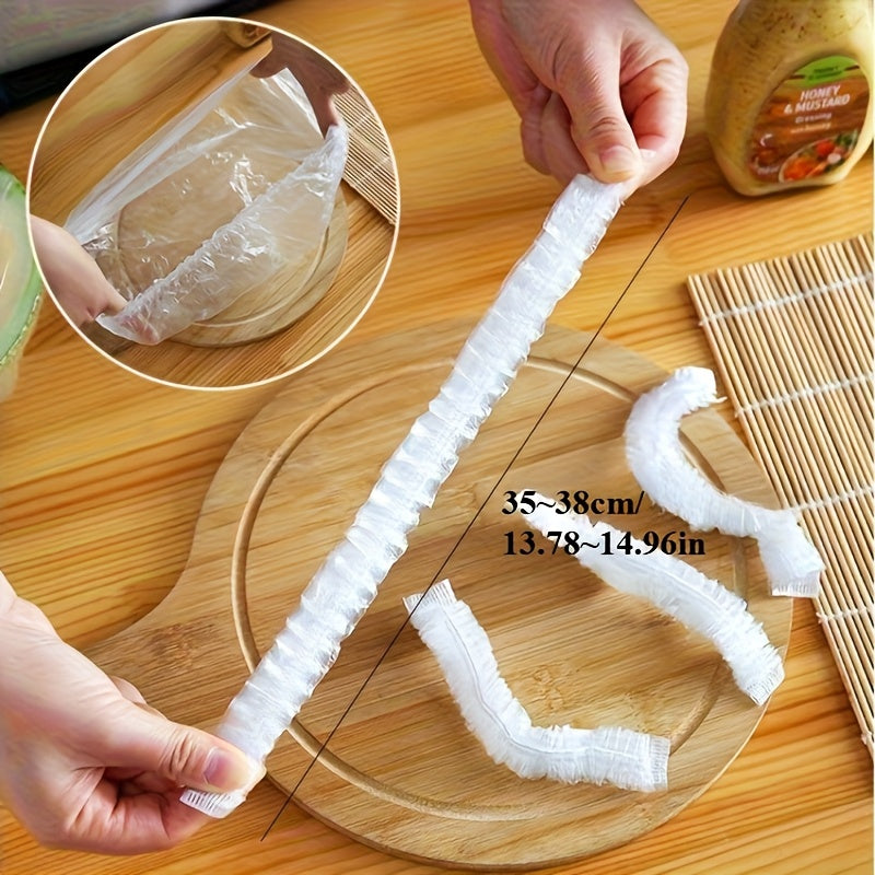 500pcs Reusable Elastic Food Covers - Transparent Stretchable Plastic Bowl and Plate Covers, Suitable for Kitchen and Dining, Holiday Supplies, Christmas